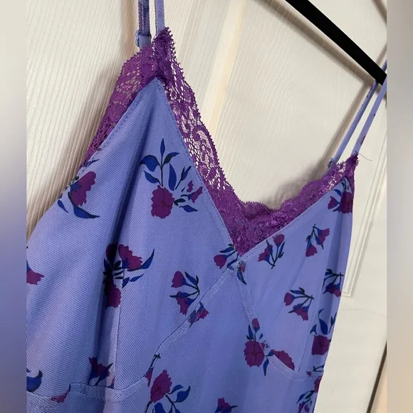 Blue and purple floral lace slip dress by Wild Fable - Picture 5 of 6